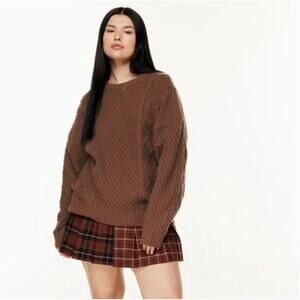 Aritzia Sunday Best Peggy Scoop Neck Sweater - Chocolate brown, size S